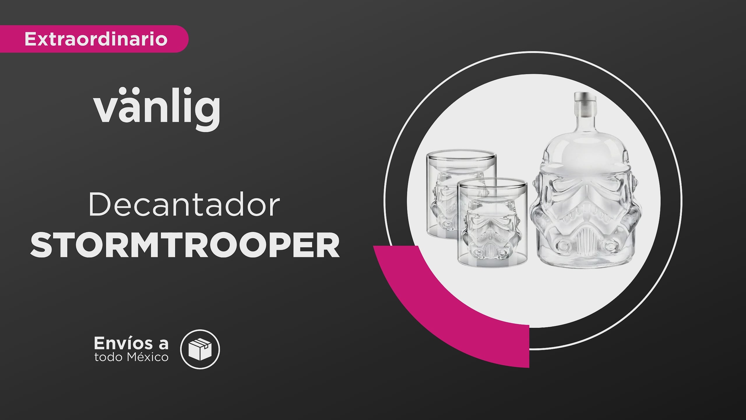 Cargar vídeo: Decantador Vanlig de Star Wars Stormtrooper de Vidrio - Licorera de Colección con Tapón Hermético