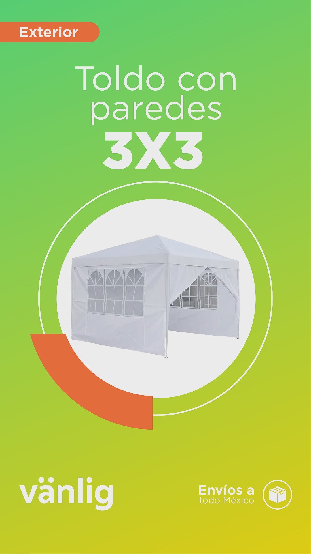 Cargar vídeo: Toldo Carpa Plegable Vanlig 3x3m Blanco Reforzado Impermeable con Paredes Desmontables y Bolsa de Transporte