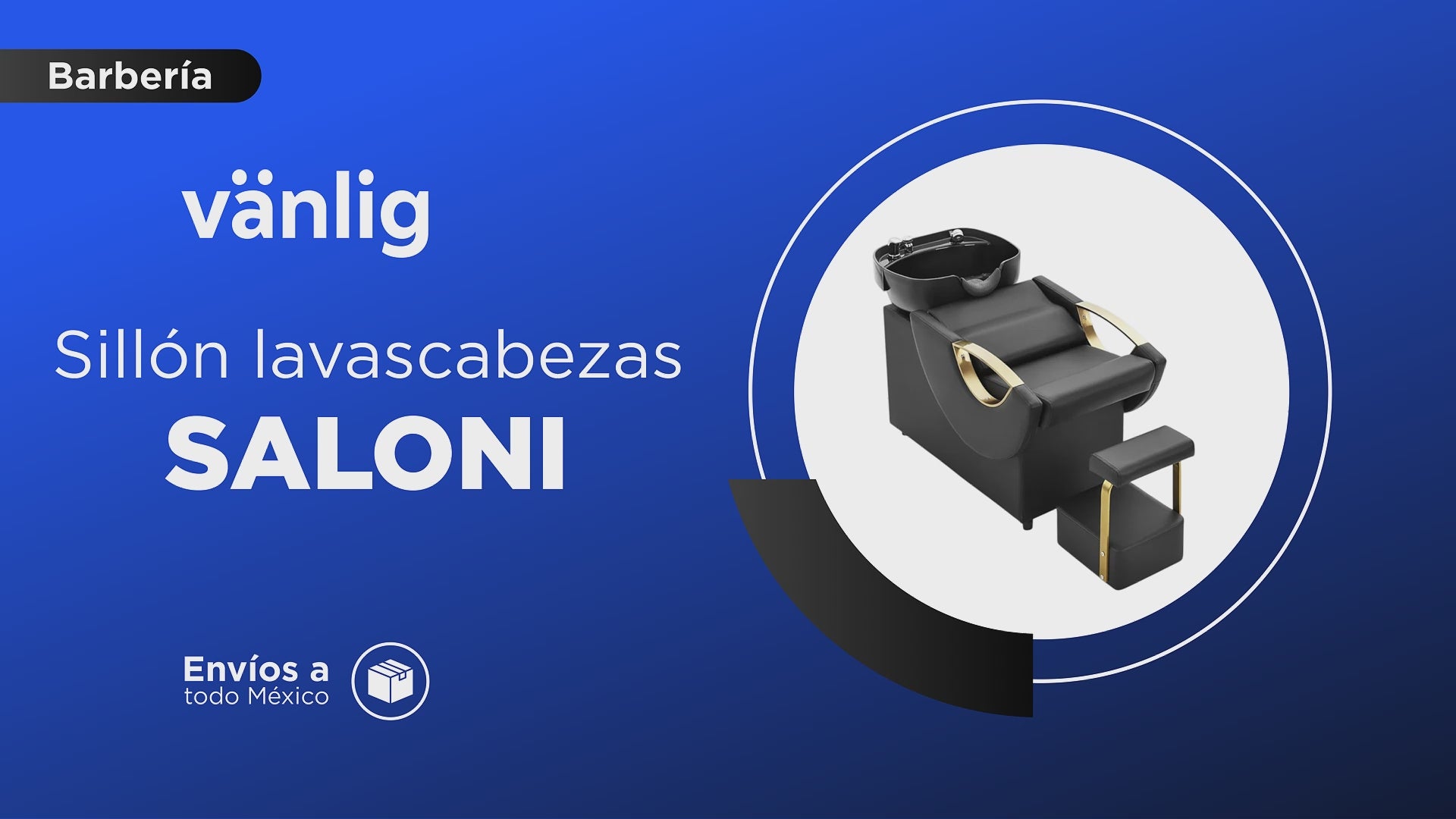 Cargar vídeo: Silla Lavacabezas Saloni Negro-Dorado