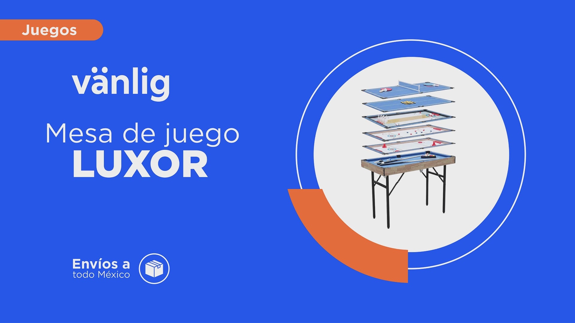 Cargar vídeo: Mesa Plegable Luxor Multijuegos 6 en 1 Vanlig: Diseño  Compacto y Único (SUM-4624-6)