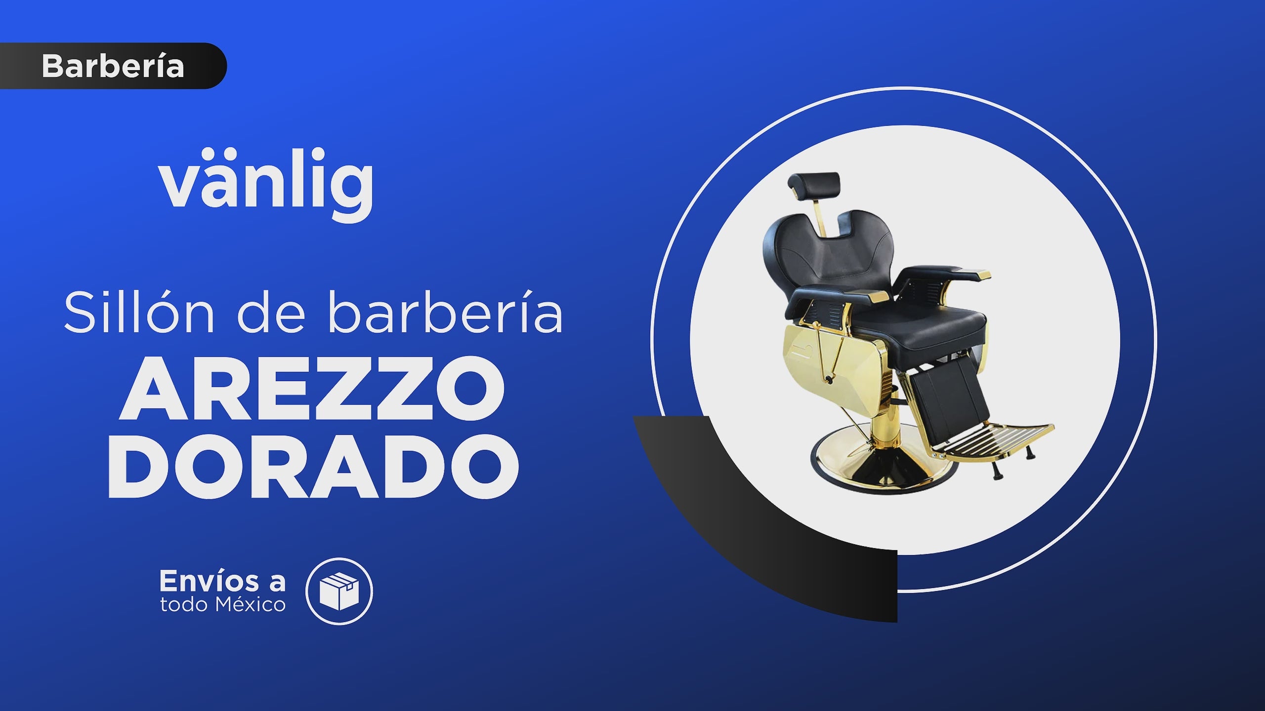 Cargar vídeo: Sillón de Barbería Arezzo Premium con Detalles Dorados