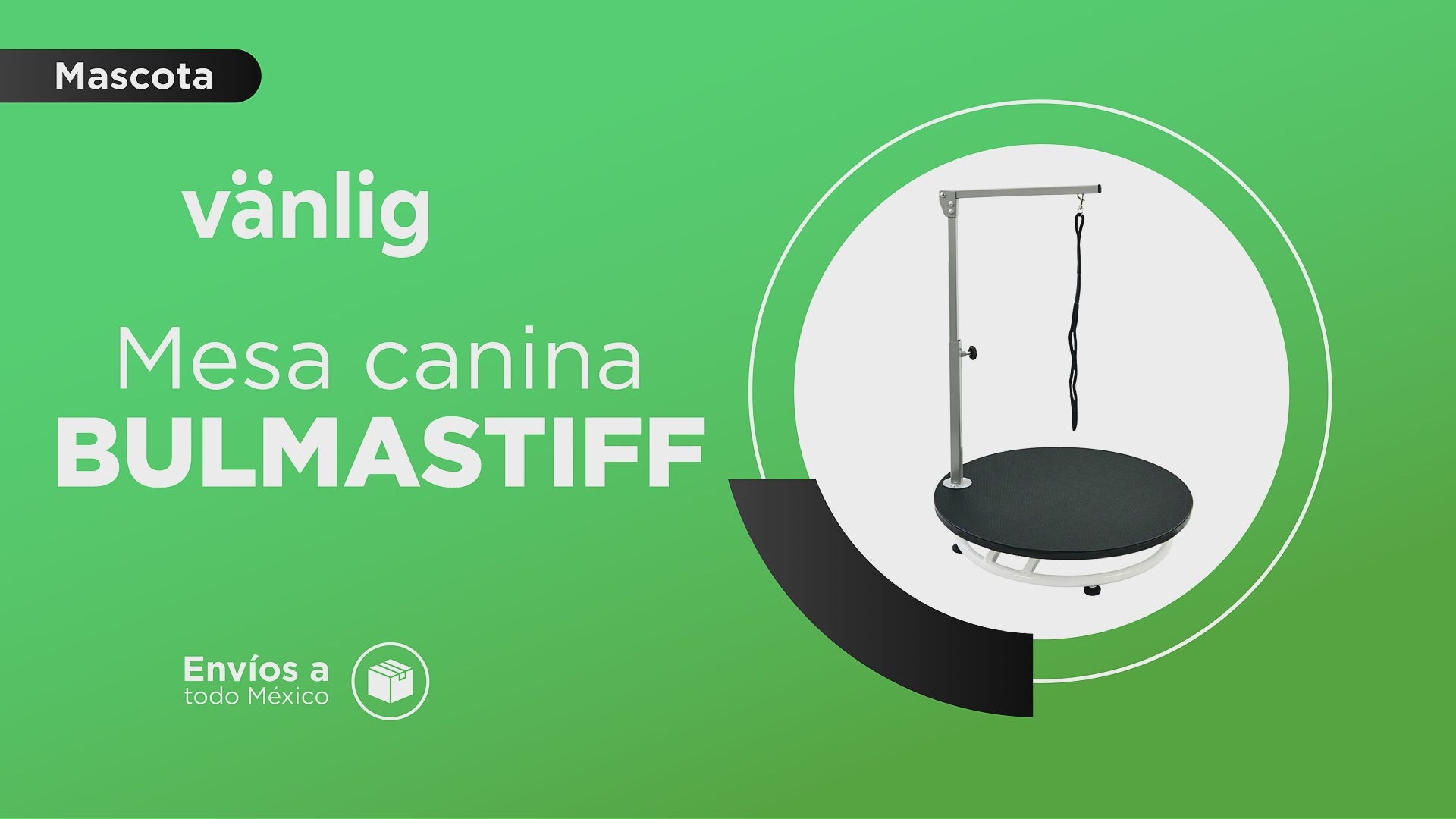 Cargar vídeo: Mesa de Grooming Canino Giratoria Vanlig Bulmastiff 360° con Brazo Ajustable