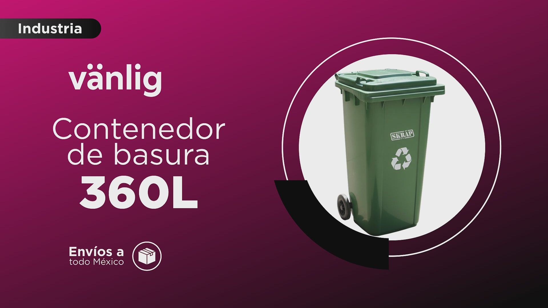 Cargar vídeo: Contenedor De Basura 360L Verde