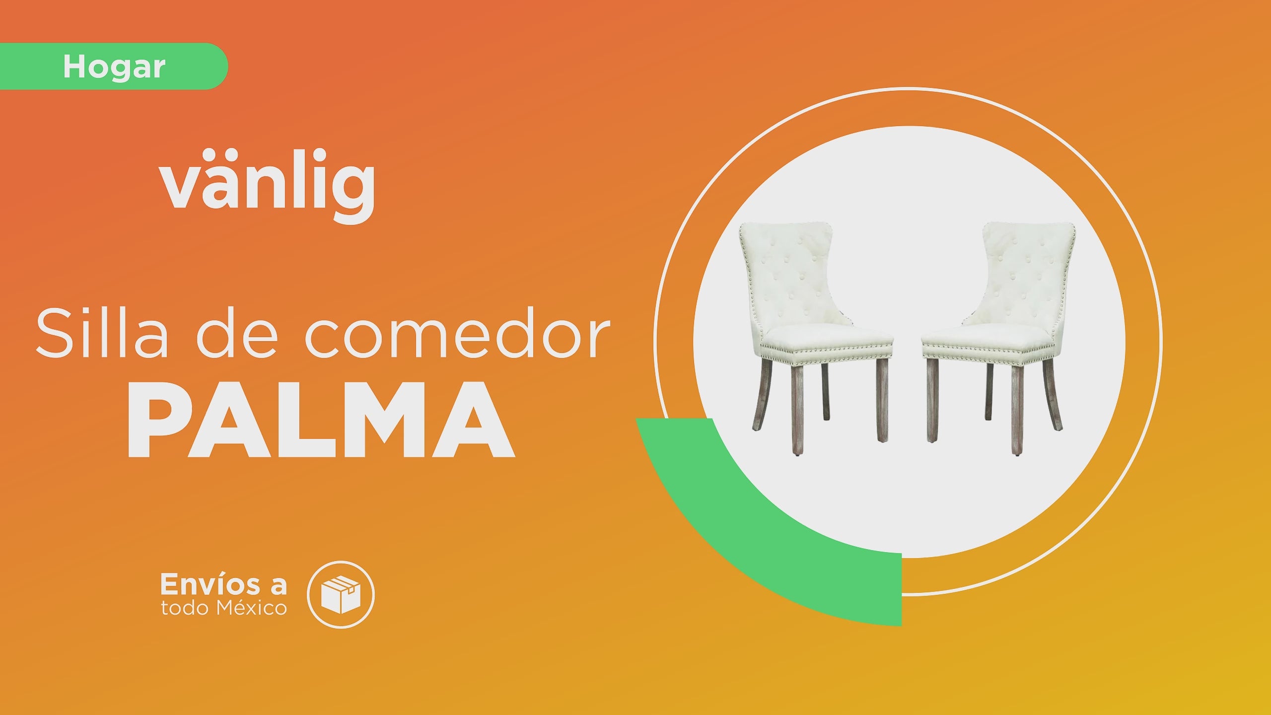 Cargar vídeo: Set de Silla para Comedor o Tocador Palma Vanlig - Tapizado Confort Crema con Diseño Nórdico