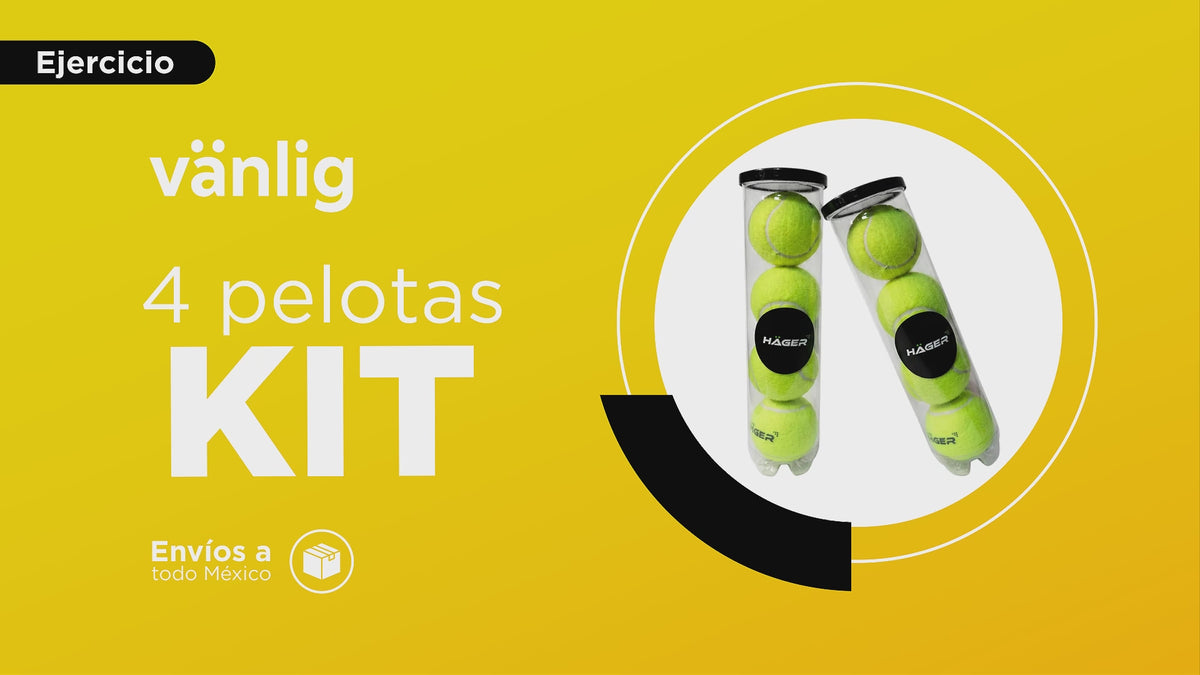 Cargar vídeo: Pack de 8 Pelotas de Tenis y Pádel Vanlig - 2 Tubos con 4 Bolas de Alta Resistencia