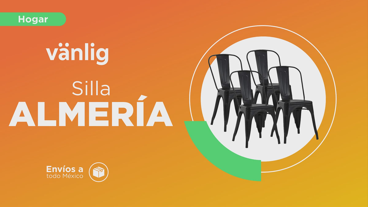 Cargar vídeo: Set de 4 Sillas Vanlig Almería Negra