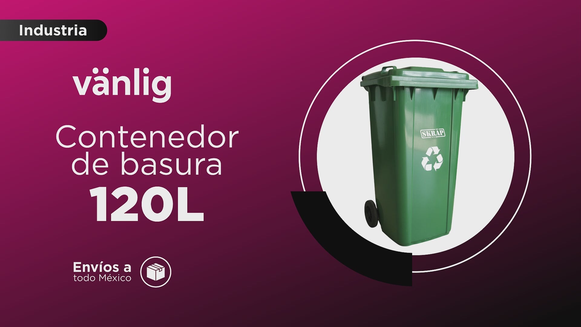 Cargar vídeo: Contenedor De Basura 120L Verde