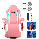 Sillón Gamer Eléctrico con Masaje Titan Rosa