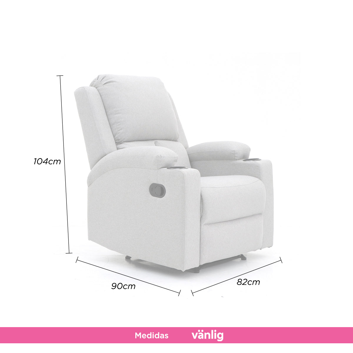 Sillón Reposet Manual Toscano Gris Claro