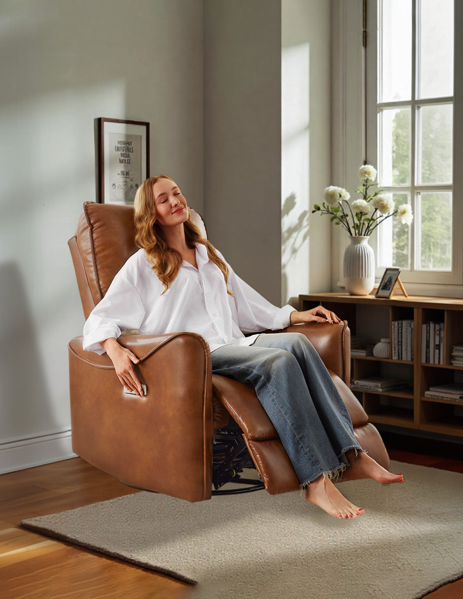Sillón Reposet Reclinable Eléctrico con Mecedora y Base Giratoria – Modelo Treveris