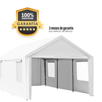 Toldo Para Auto con Paredes 6x3 Mt Blanco