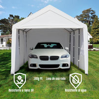 Toldo Para Auto con Paredes 6x3 Mt Blanco