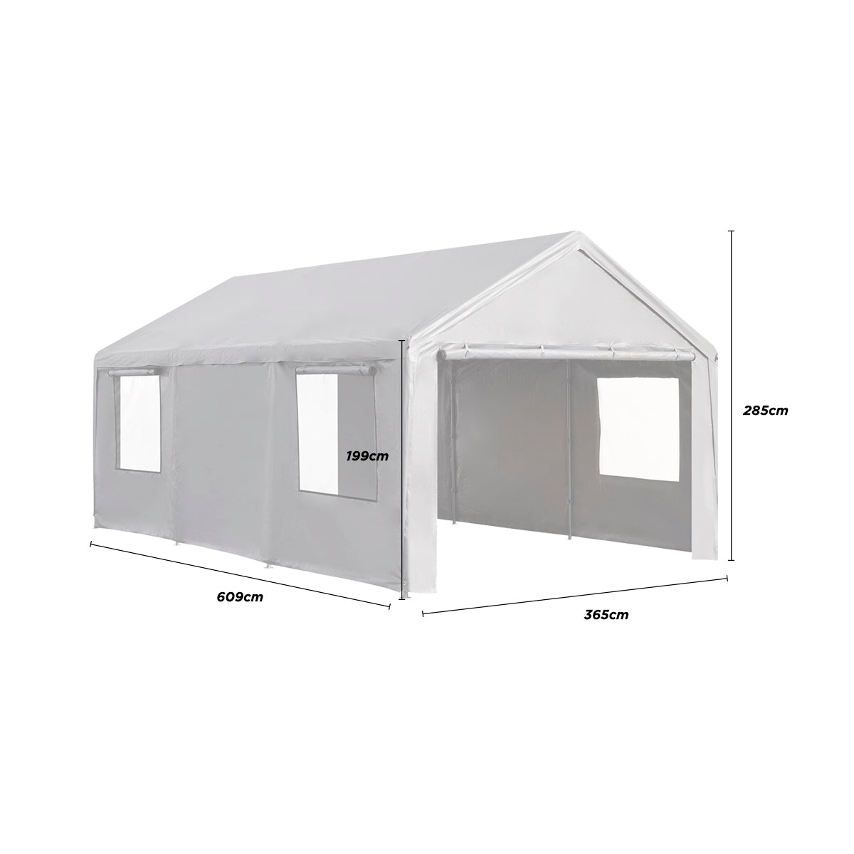 Toldo Para Auto con Paredes 6x3 Mt Gris