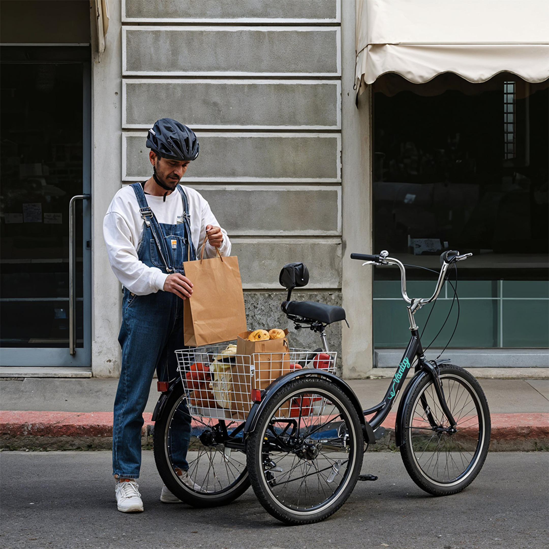 Bicicleta Triciclo para Adultos con Cesta | Cuadro 24" | Color Negro