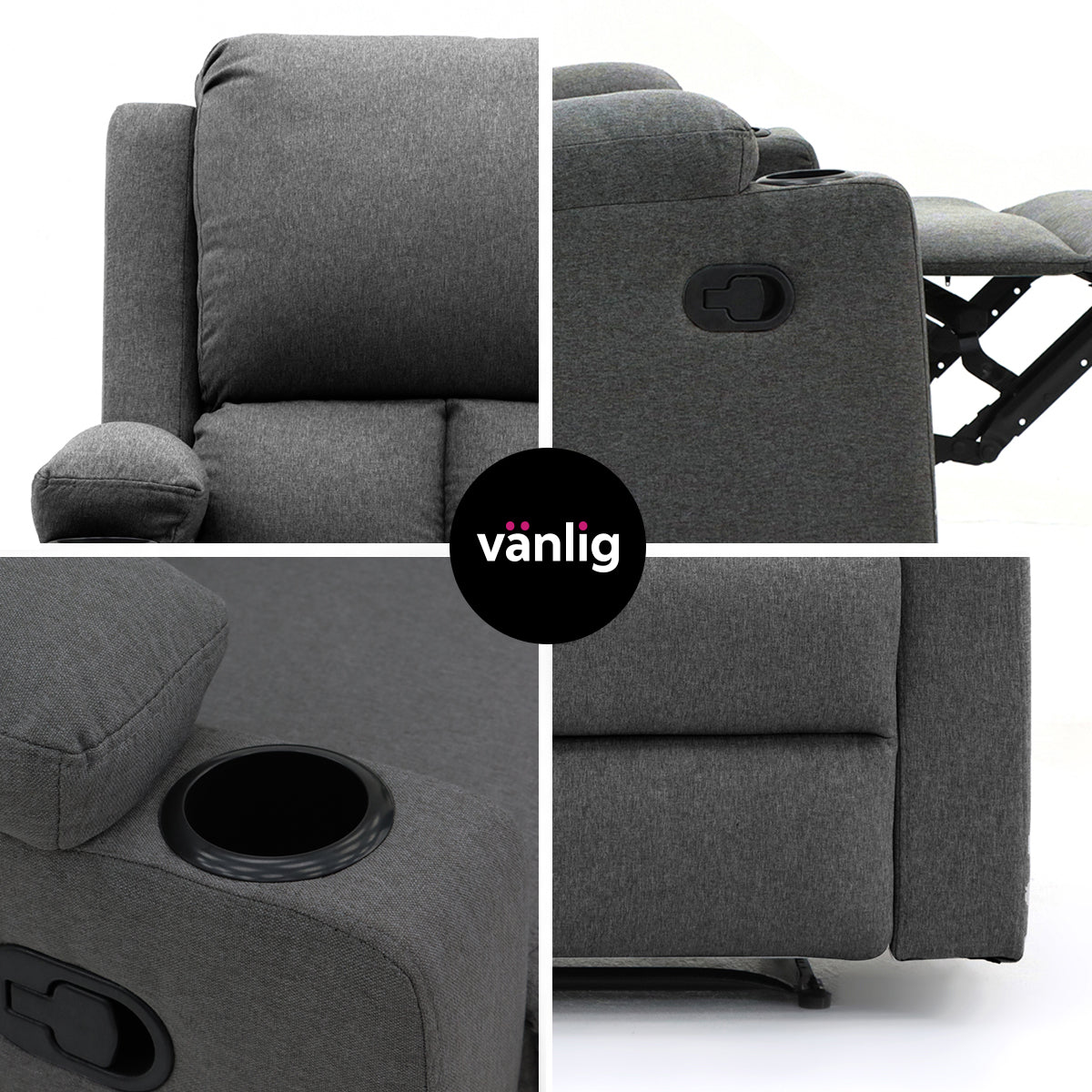 Sillón Reposet Manual Toscano Gris Oscuro