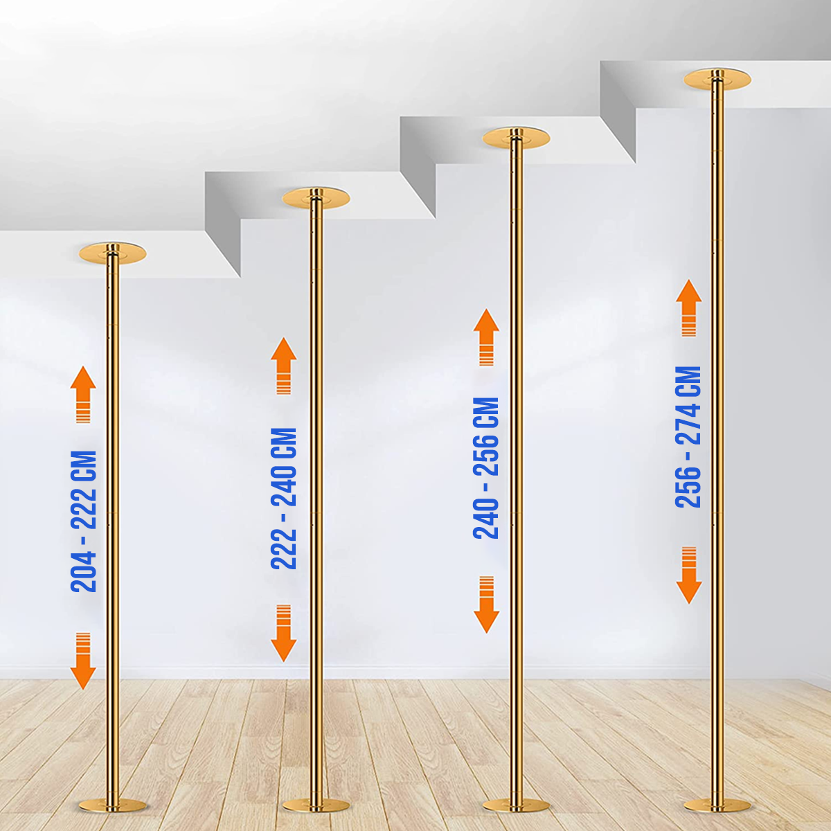 Tubo Para Ejercicio Fitness Giratorio y Fijo Dorado