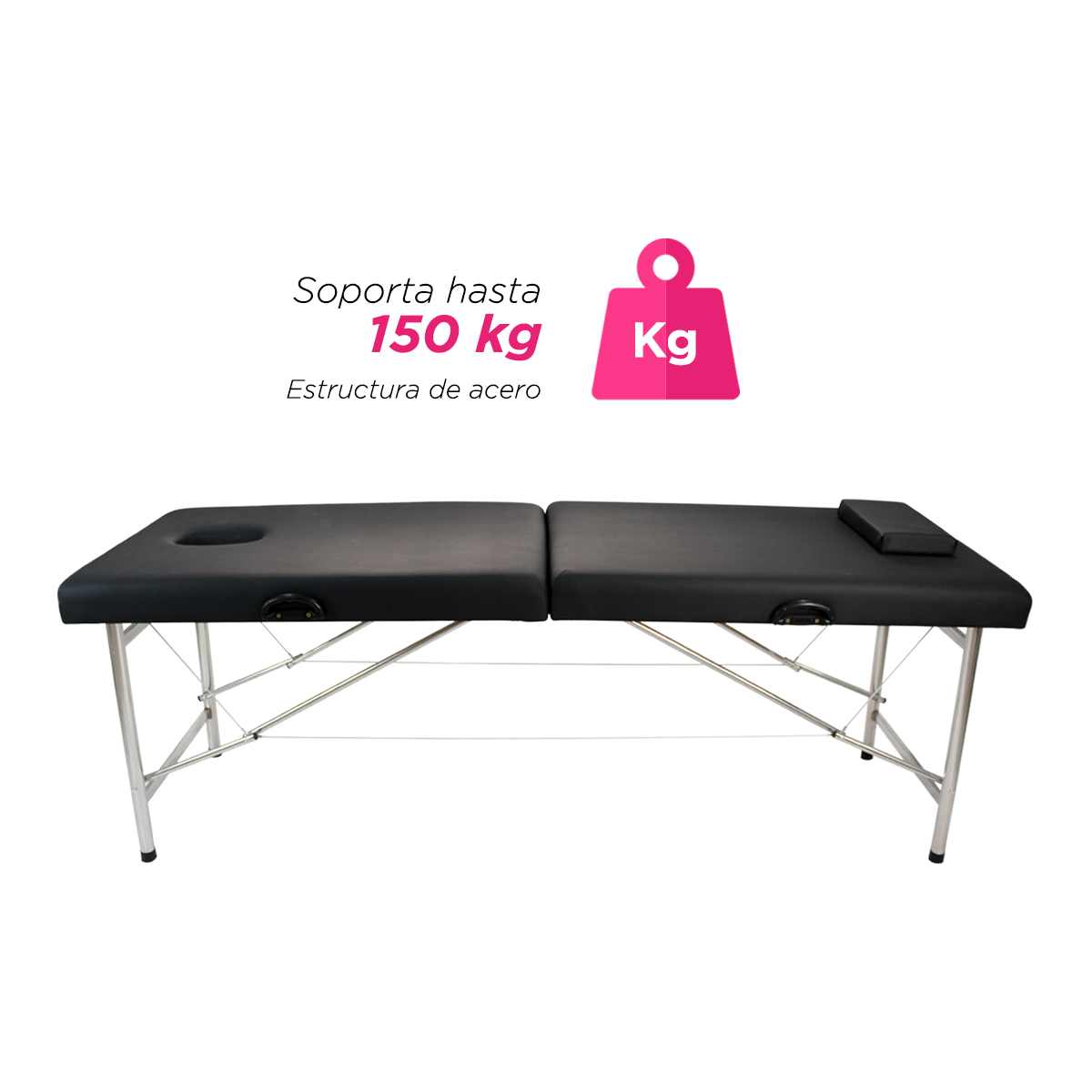 Cama de masaje plegable Agra negro