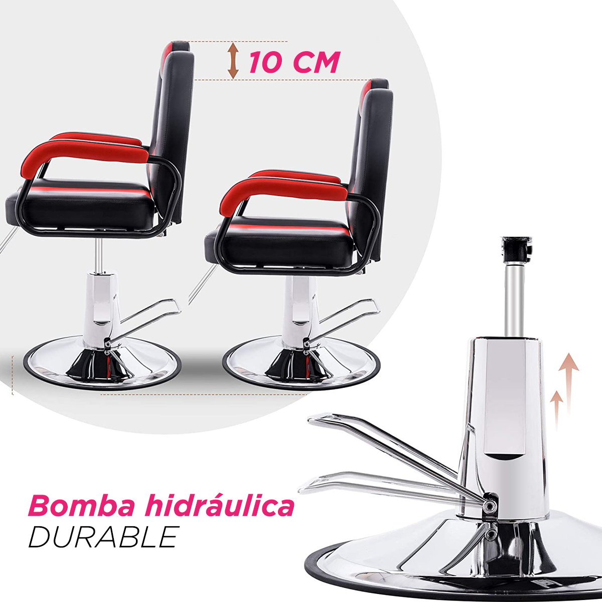 Silla Barberia Italiana Roja