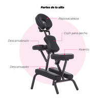 Silla masaje Shiatsu portátil negro