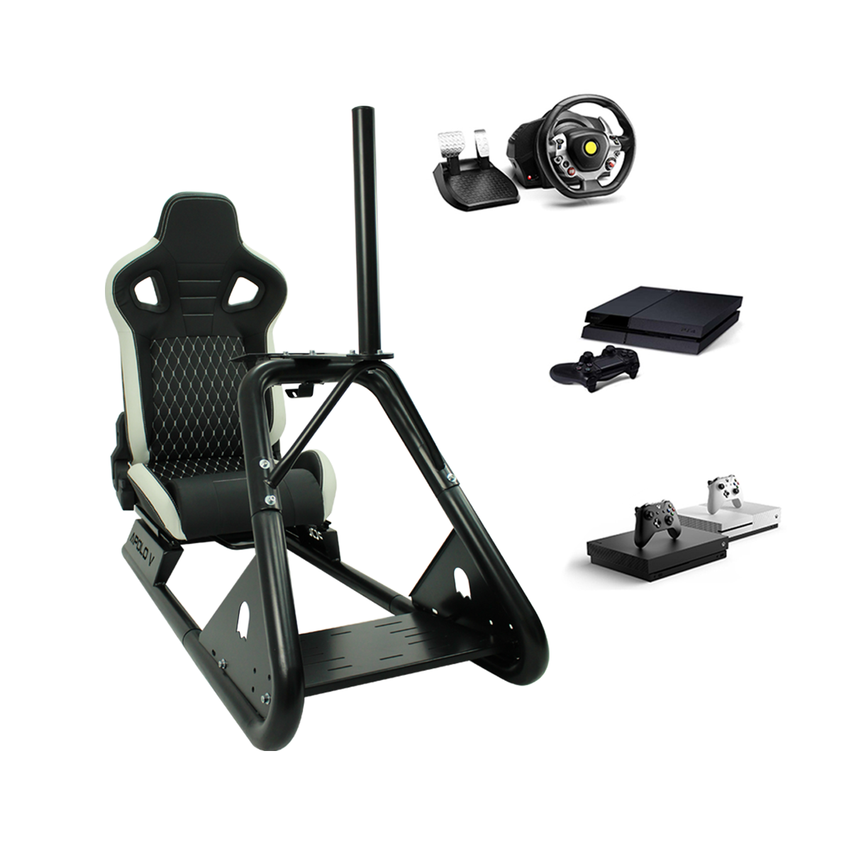 Silla Gaming Simulador Carreras Apolo V Negro