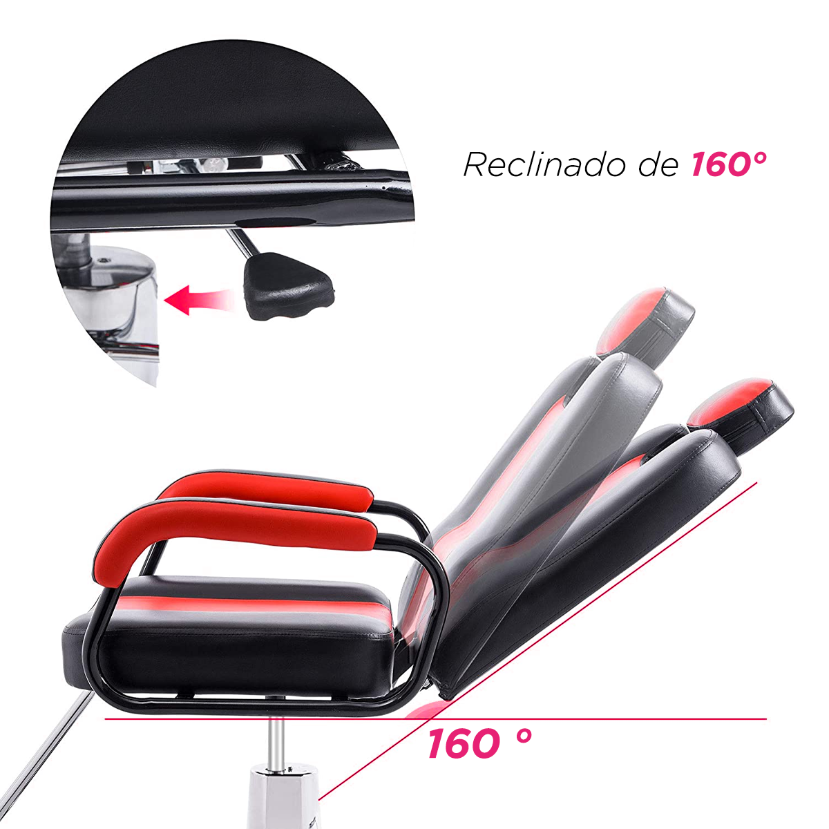 Silla Barberia Italiana Roja