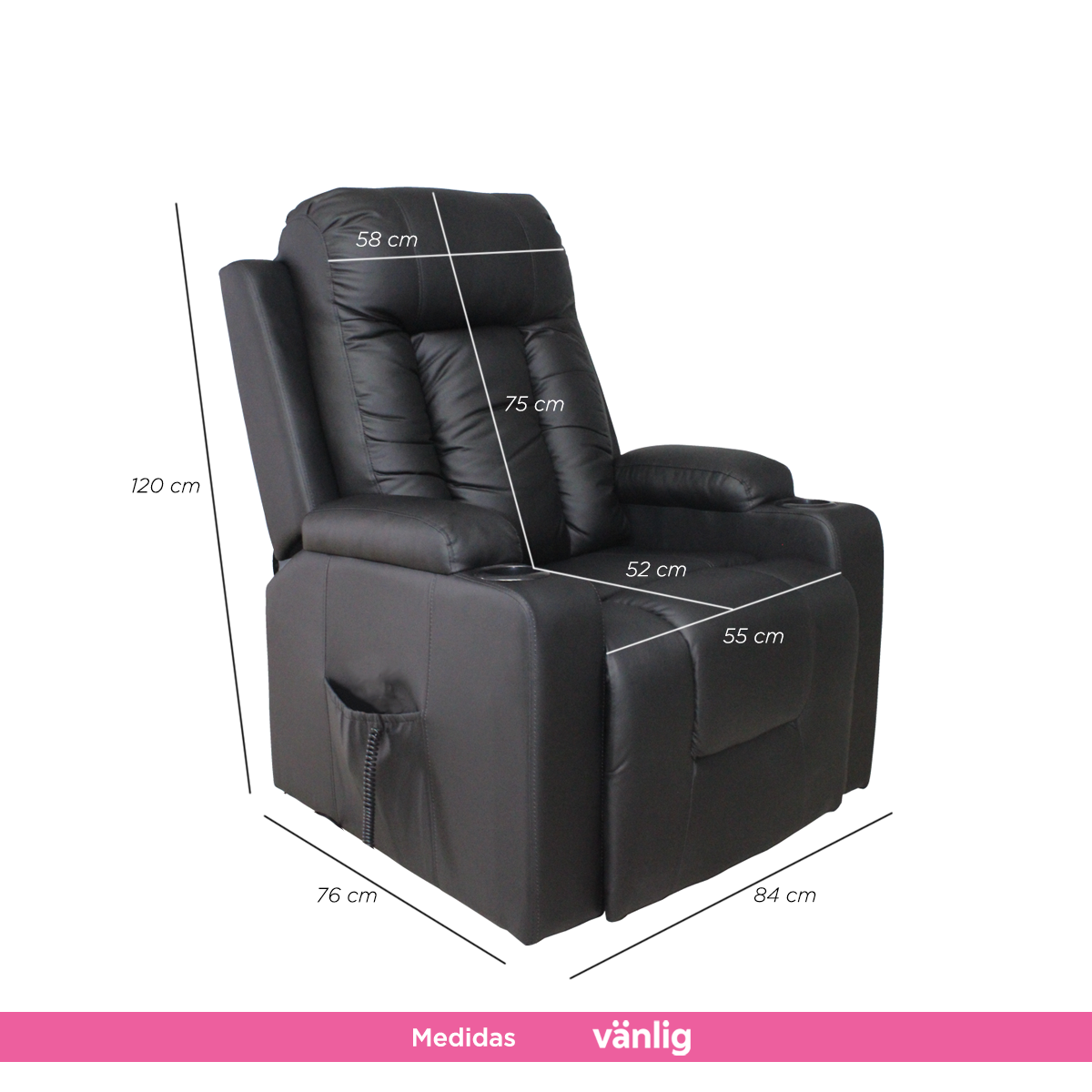Sillón Reposet Napoli Negro