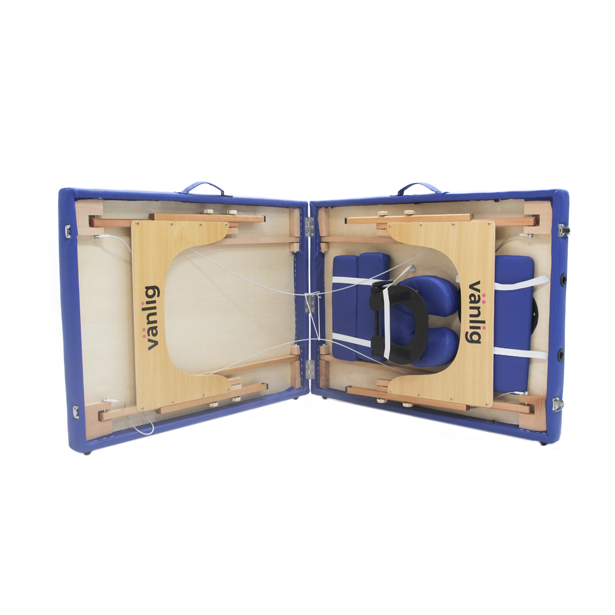 Cama de masaje madera camboya azul